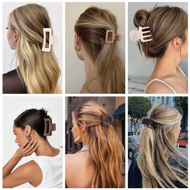 Alt view image 6 of 7 - 12 Pcs Hair Clips for Women 3 Styles Small Medium Large Claw Clips for Thin Thick Curly Hair, Strong Hold & Non-Slip Hair Clips, Stylish Matte Hair Accessories Ideal Gifts for Women (Brown)
