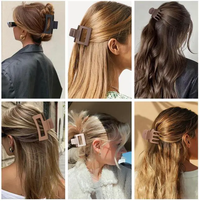 Alt view image 7 of 7 - 12 Pcs Hair Clips for Women 3 Styles Small Medium Large Claw Clips for Thin Thick Curly Hair, Strong Hold & Non-Slip Hair Clips, Stylish Matte Hair Accessories Ideal Gifts for Women (Brown)