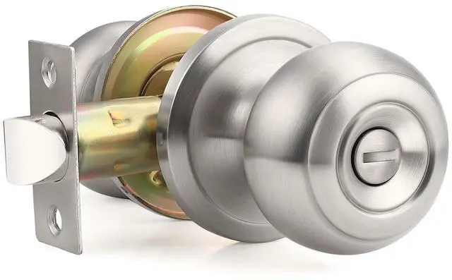 Main image of 1 Pack Privacy Door Knob Interior Door Knobs Bathroom Door Knob Bedroom Door Knobs Brushed Nickel Door Knobs Keyless Indoor Door Knob Satin Nickel Doorknob