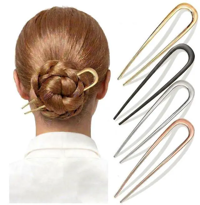 Main image of French Hair Pins for Women, 4 Pcs French Twist Hair Pins for buns
