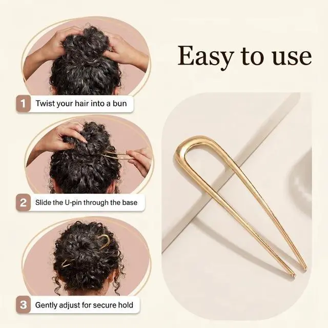 Alt view image 4 of 7 - French Hair Pins for Women, 4 Pcs French Twist Hair Pins for buns
