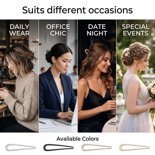 Alt view image 7 of 7 - French Hair Pins for Women, 4 Pcs French Twist Hair Pins for buns