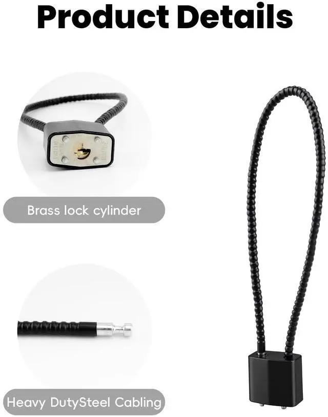 Alt view image 3 of 7 - 4 Pcs Cable Locks with Keys, Bike Locks, 15 Inch Heavy Duty Keyed Wire Lock Cable with Keys, for Indoor Outdoor Bike Bicycle Helmet Cabinet Fence Gate Lock(Black)