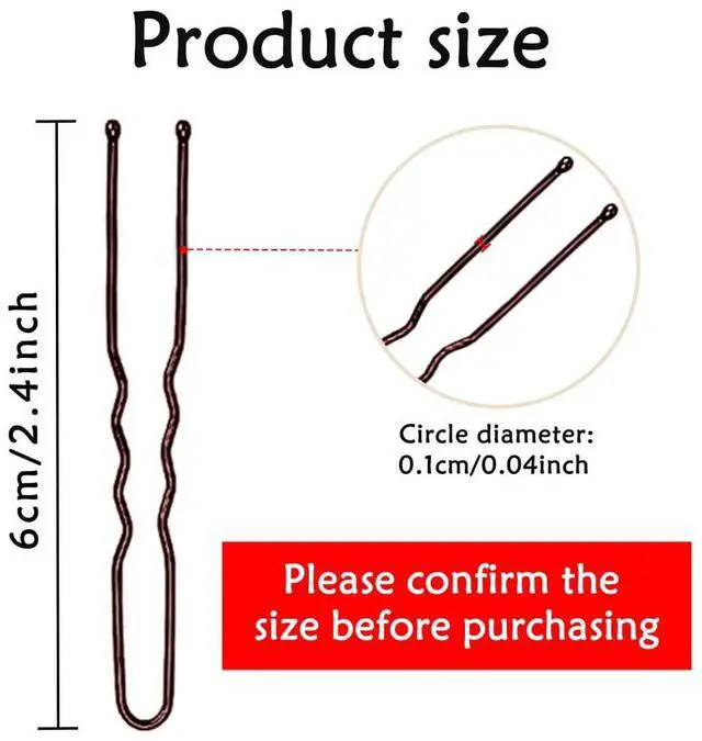 Alt view image 2 of 7 - 330 Count U Shaped Hair Pins Brown, YINGFENG 2.4inch Brown Bun Pins Bun Hair Pins for Women Girls with Storage Box, Hair Accessories for All Women Hair Types