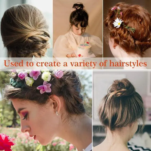 Alt view image 3 of 7 - 330 Count U Shaped Hair Pins Brown, YINGFENG 2.4inch Brown Bun Pins Bun Hair Pins for Women Girls with Storage Box, Hair Accessories for All Women Hair Types