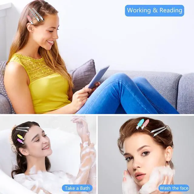Alt view image 6 of 7 - 30PCS Metal Alligator Hair Clips, Duck Billed Salon Styling Clips with Holes, Heavy Duty Silver Hair Pins for Women, DIY Bows & Home Use (30 Mixed Sizes)