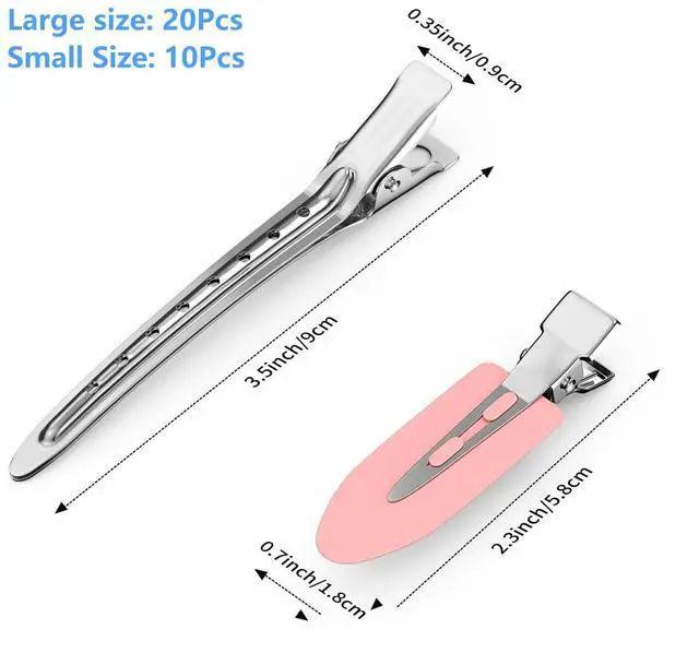 Alt view image 7 of 7 - 30PCS Metal Alligator Hair Clips, Duck Billed Salon Styling Clips with Holes, Heavy Duty Silver Hair Pins for Women, DIY Bows & Home Use (30 Mixed Sizes)