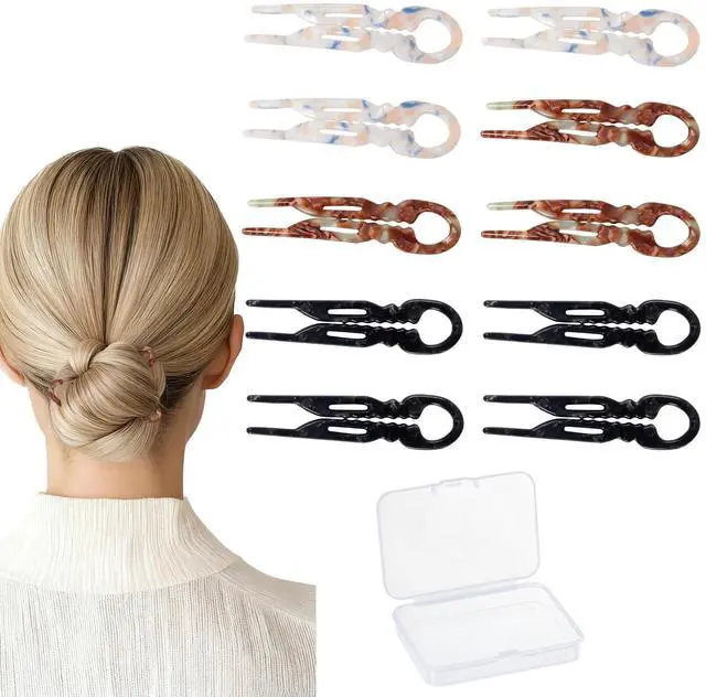 Main image of 10 PCS 2.83 in Small French Hair Pins for Women, Prestige Hair Pins for All Hair, Curved Shape for Better Head Fit Hair Accessories, Serrated Anti-Slip Design Hairpins