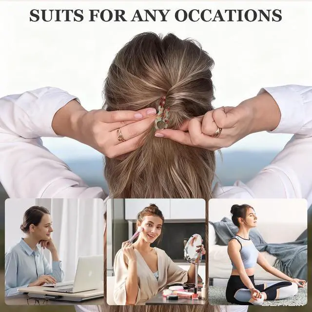 Alt view image 6 of 7 - 10 PCS 2.83 in Small French Hair Pins for Women, Prestige Hair Pins for All Hair, Curved Shape for Better Head Fit Hair Accessories, Serrated Anti-Slip Design Hairpins