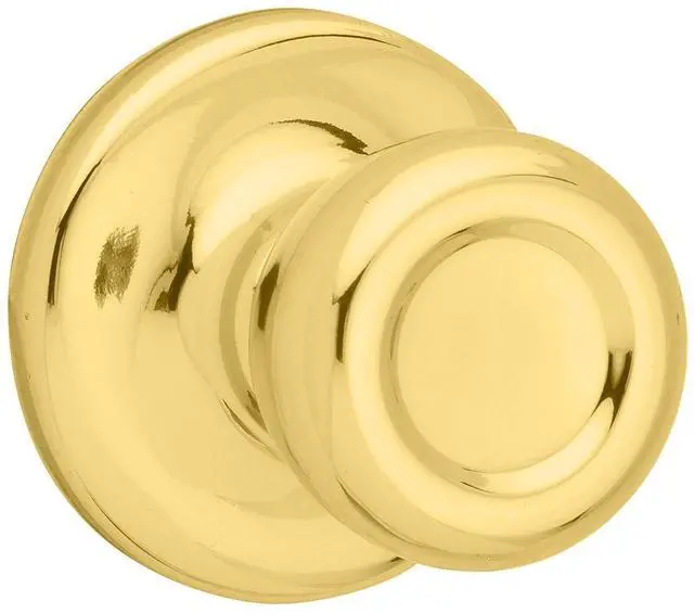 Main image of Mobile Home Interior Passage Door Knob, Handle For Closet and Hallway Doors, Non-Locking Doorknob in Polished Brass