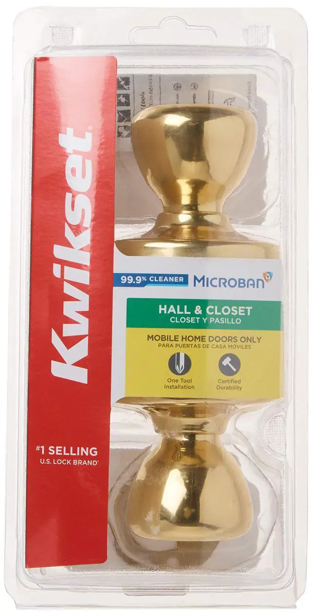 Alt view image 6 of 7 - Mobile Home Interior Passage Door Knob, Handle For Closet and Hallway Doors, Non-Locking Doorknob in Polished Brass