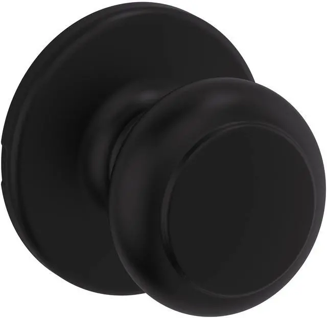Main image of Cove Interior Passage Door Knob, Handle For Closet and Hallway Doors, Non-Locking Doorknob, Matte Black