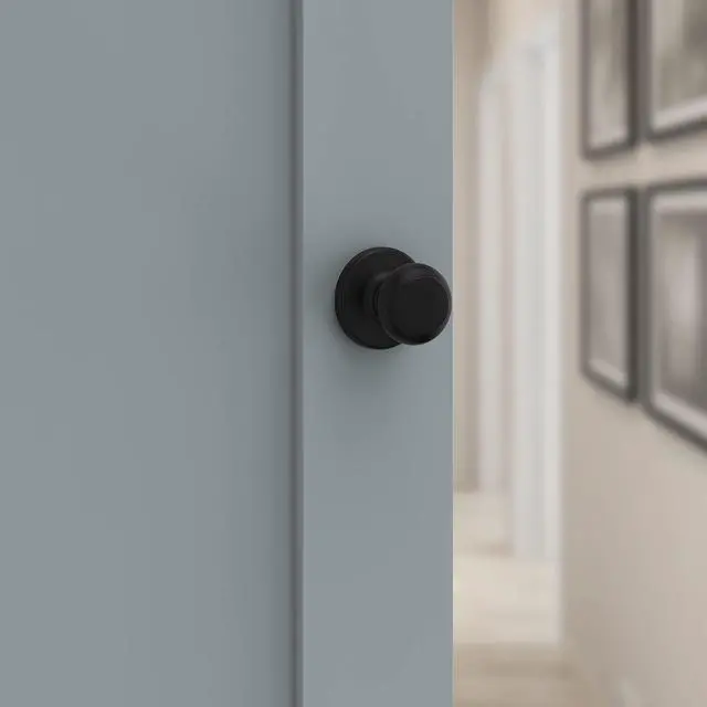 Alt view image 5 of 7 - Cove Interior Passage Door Knob, Handle For Closet and Hallway Doors, Non-Locking Doorknob, Matte Black