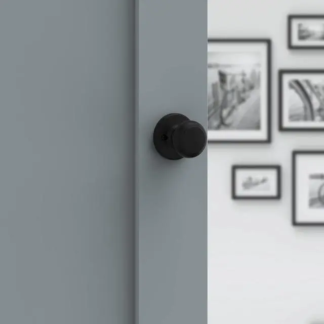 Alt view image 6 of 7 - Cove Interior Passage Door Knob, Handle For Closet and Hallway Doors, Non-Locking Doorknob, Matte Black