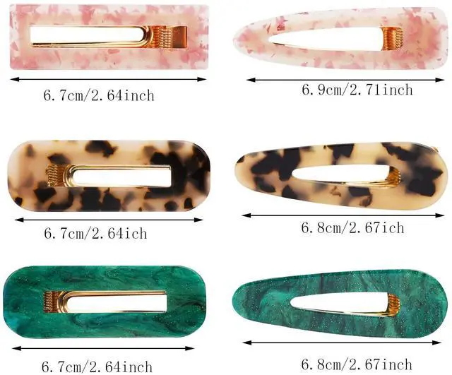 Alt view image 2 of 7 - 12 Pieces Acrylic Resin Marble Hair Clips Set, Decorative Pearls Hair Barrettes Sweet Decorative Bobby Pins Hairpin Headwear Hair Accessories Headwear for Women and Girls