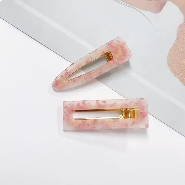 Alt view image 7 of 7 - 12 Pieces Acrylic Resin Marble Hair Clips Set, Decorative Pearls Hair Barrettes Sweet Decorative Bobby Pins Hairpin Headwear Hair Accessories Headwear for Women and Girls