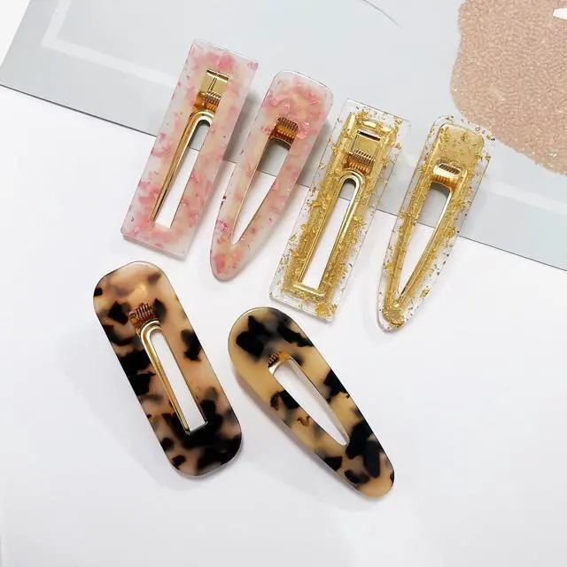 Alt view image 3 of 7 - 12 Pieces Acrylic Resin Marble Hair Clips Set, Decorative Pearls Hair Barrettes Sweet Decorative Bobby Pins Hairpin Headwear Hair Accessories Headwear for Women and Girls