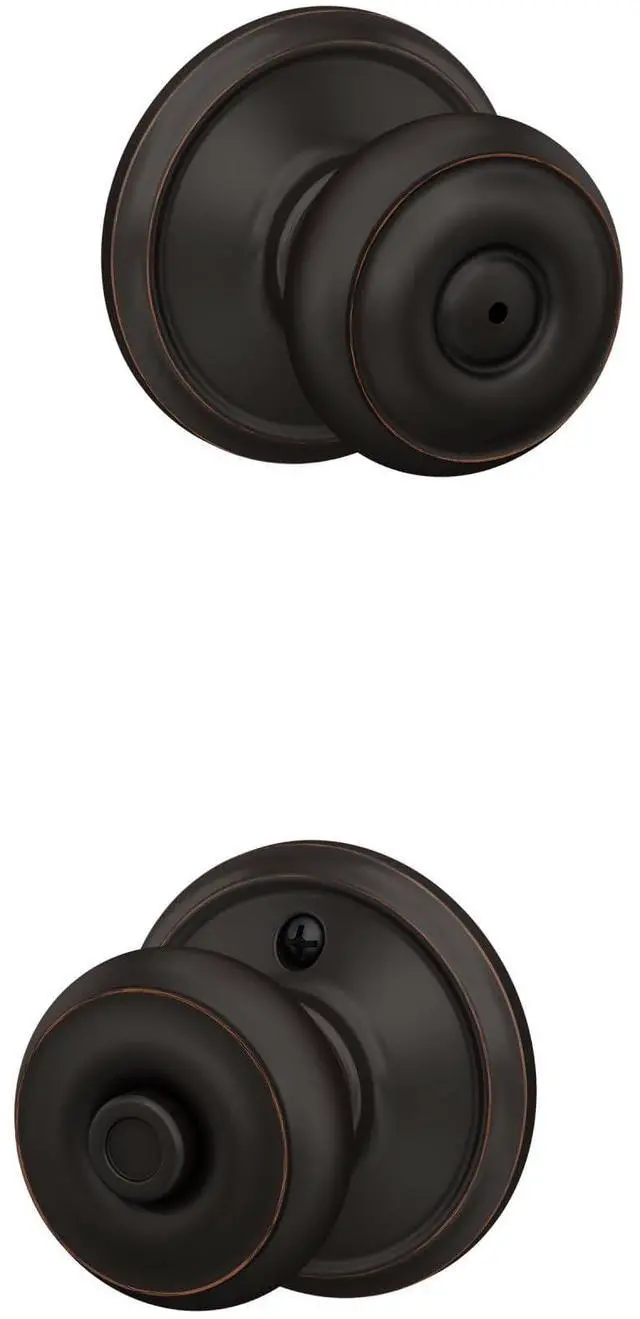 Main image of F40 GEO 716 Georgian Door Knob, Bed & Bath Privacy Lock, Aged Bronze