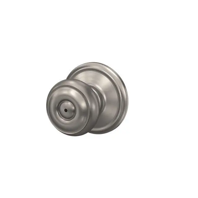Alt view image 4 of 7 - F40 GEO 619 Georgian Door Knob, Bed & Bath Privacy Lock, Satin Nickel