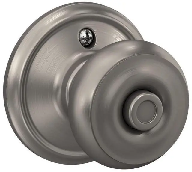 Alt view image 6 of 7 - F40 GEO 619 Georgian Door Knob, Bed & Bath Privacy Lock, Satin Nickel