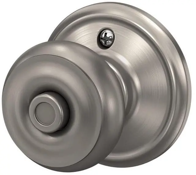 Alt view image 7 of 7 - F40 GEO 619 Georgian Door Knob, Bed & Bath Privacy Lock, Satin Nickel