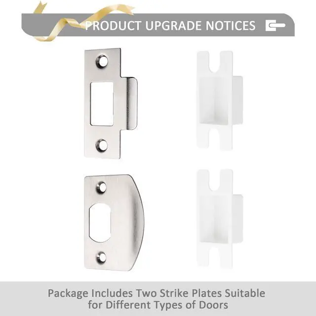 Alt view image 6 of 7 - 1 Pack Interior Bedroom Entrance Door Lever Doorknobs Door Lock One Keyway Entry Keyed Entrance Lockset in Satin Nickel Each with 3 Keys