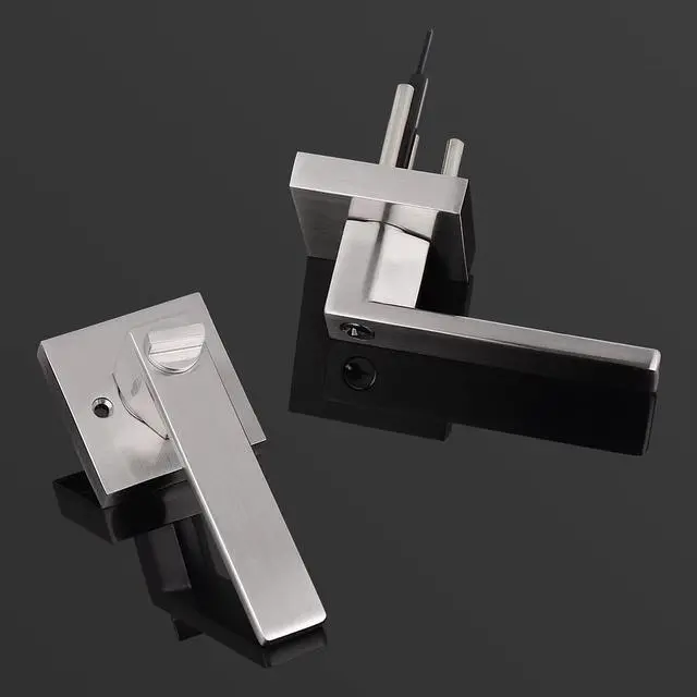 Alt view image 7 of 7 - 1 Pack Interior Bedroom Entrance Door Lever Doorknobs Door Lock One Keyway Entry Keyed Entrance Lockset in Satin Nickel Each with 3 Keys