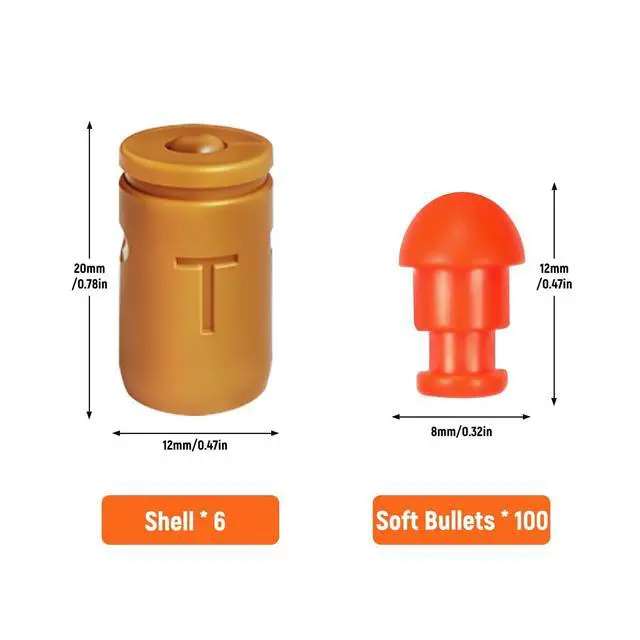 Alt view image 2 of 5 - Automatic Shell Ejecting Toy Gun Supplementary Soft Bullets Included 100 Soft Bullets & 6 Shells