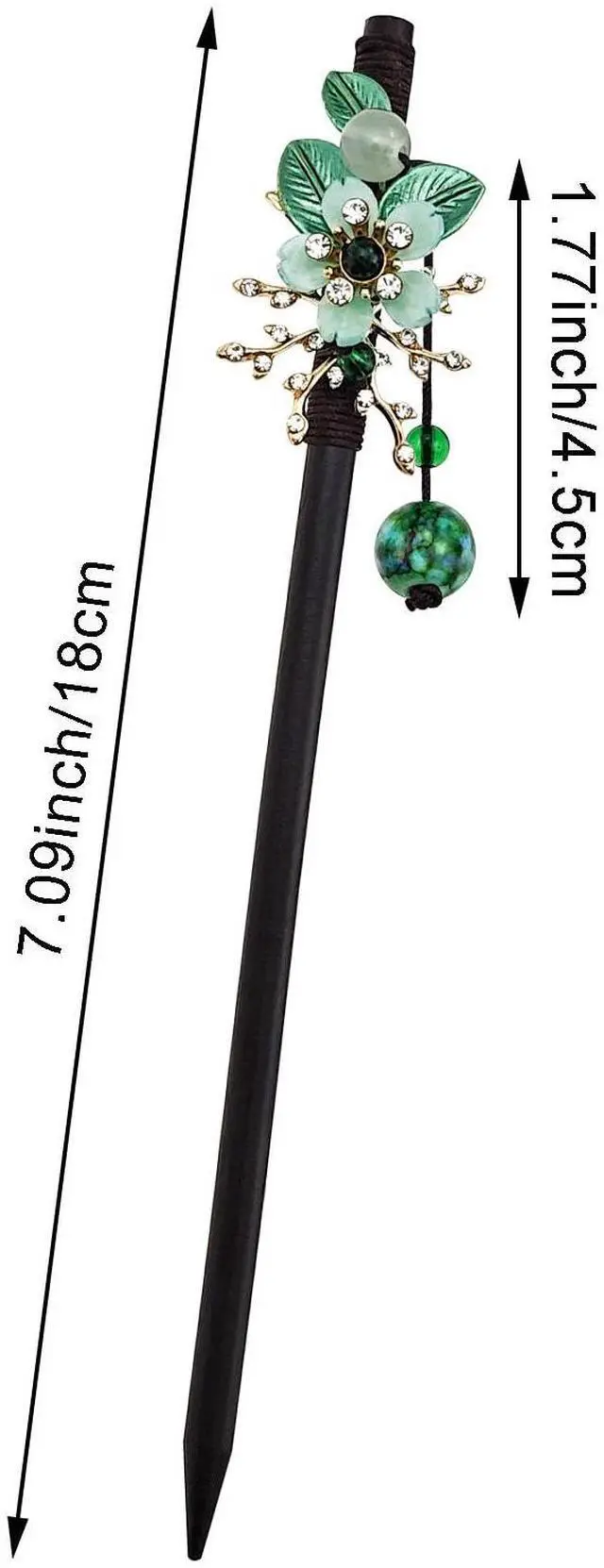 Alt view image 2 of 7 - 4 PACK Japanese Chinese Wooden Hair Stick, Hairpin with 4 Different Flower Styles, Retro Wooden Hair Accessories for Women Girls