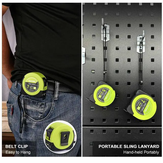 Alt view image 5 of 7 - Tape Measure 25ft with Fractions 1/8 Dual Scale Metric & Imperial Measuring Tape Retractable Compact Economical for Home DIY Renovations Crafting Quick Fixes HT0325