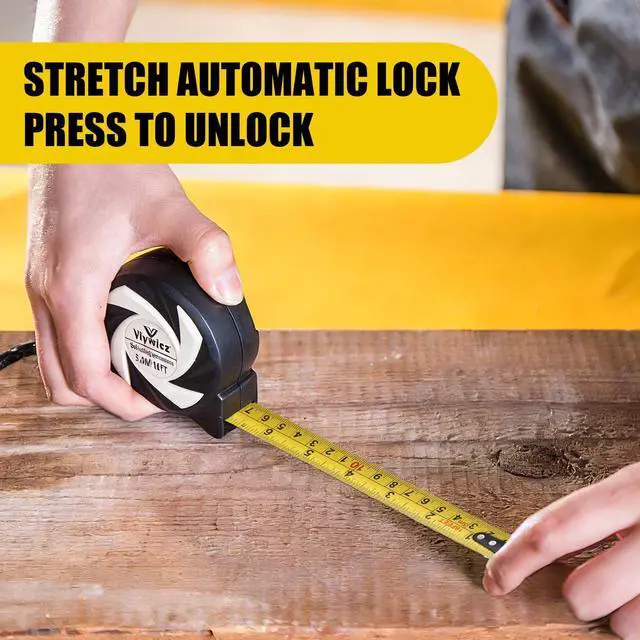 Alt view image 2 of 7 - Tape Measure with Auto-Lock, 16FT/5M Professional Measuring Tape & Painters Tape, Metric Measuring with Durable Matte Blade, Gift for Craftsmen