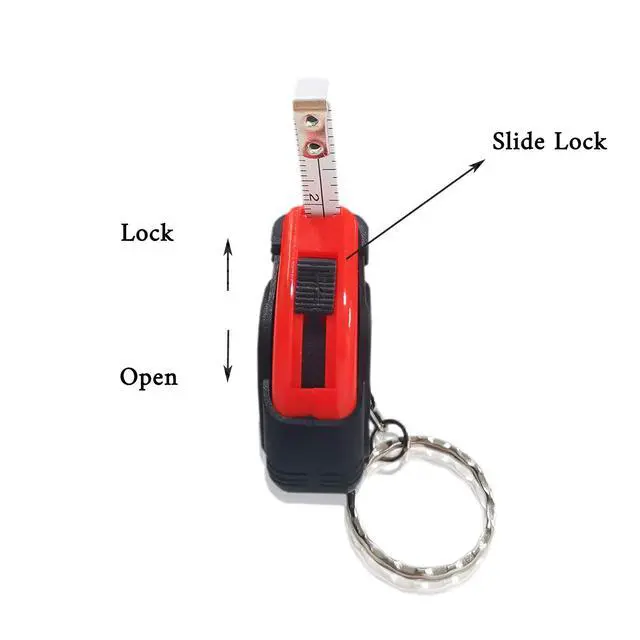 Alt view image 3 of 6 - 1m/3ft Retractable Tape Measure Mini Keychain Metric/Inch Measuring Tape Portable Tape Ruler with Stable Slide Lock for Body Measuring, Kids