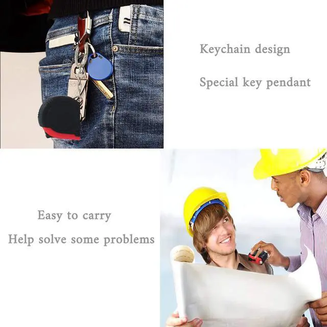 Alt view image 6 of 6 - 1m/3ft Retractable Tape Measure Mini Keychain Metric/Inch Measuring Tape Portable Tape Ruler with Stable Slide Lock for Body Measuring, Kids