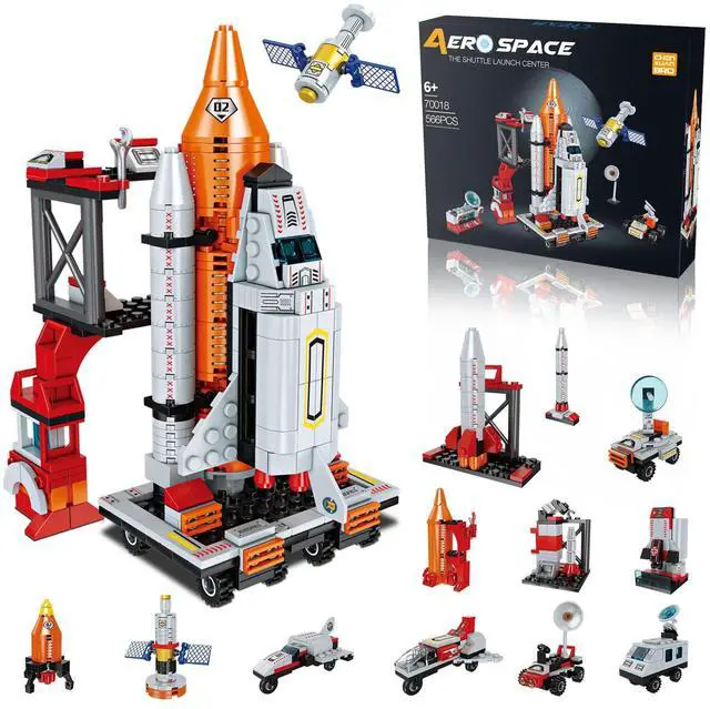 Main image of Space Exploration Shuttle Toys for 6 7 8 9 10 11 12 Year Old Boys 12-in-1 STEM Aerospace Building Kit Toy with Heavy Transport Rocket and Launcher Best Gifts for 6-12 Year Old Boys (566 PCS)