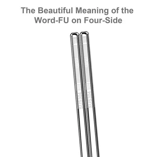 Alt view image 3 of 7 - Premium Stainless Steel Metal Chopsticks, Reusable Silver Chopsticks Dishwasher Safe, Square Lightweight Non-Slip Chop Sticks Easy to Use for Home Kitchen Hotel Restaurant (Stainless steel, 8.7)
