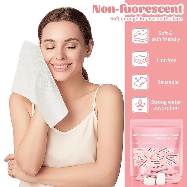 Alt view image 3 of 7 - Compressed Disposable Face Towel, Thicker Individually Packaged Compressed Towels Dry Wipes, 30 PCS Large Size Coin Tissue Portable Washcloth for Travel Camping Hiking Outdoor Sports Beauty Salon