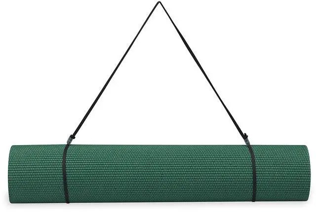 Alt view image 6 of 7 - Essentials 1/4" Thin (6mm) Yoga & Pilates, Fitness & Exercise Mat with Easy-Cinch Carrier Strap Cusion Support For Fitness and Gym Workouts