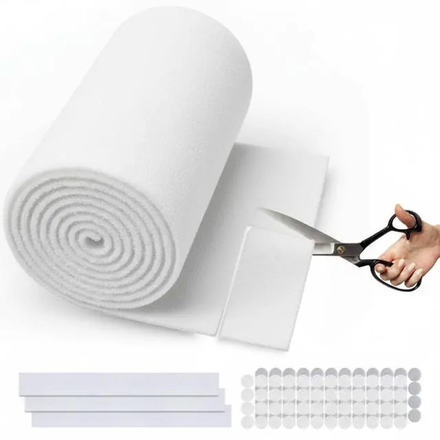 Main image of Air Vent Filter White, 12"X120" Cut to Size Air Filter Roll (80 + Filters), Electrostatic Vent Filter Material for Home Floor, Ceiling, Grilles, HVAC Vent, Compression Packing (Thickness: 0.2 In)