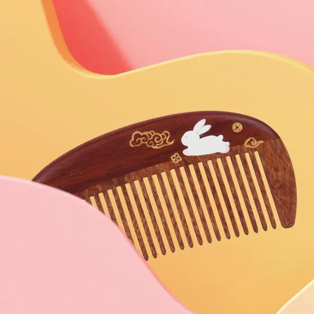 Alt view image 4 of 6 - Wooden Hair Comb for Woman Antistatic Scalp Massage 1pc
