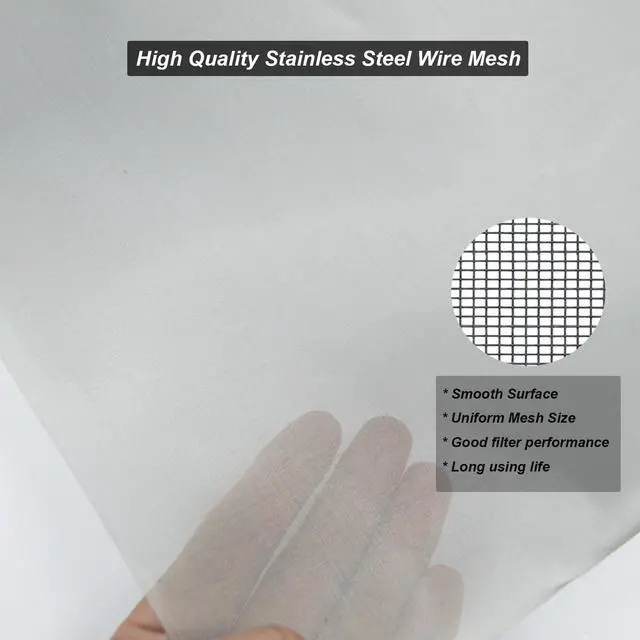 Alt view image 4 of 7 - 304 Stainless Steel Mesh 150Mesh, 15.7"x47.2"(40x120cm) Metal Mesh Screen, Woven Fine Wire Mesh Easy to Cut for Filter Mesh, Filtration Cloth and DIY Project