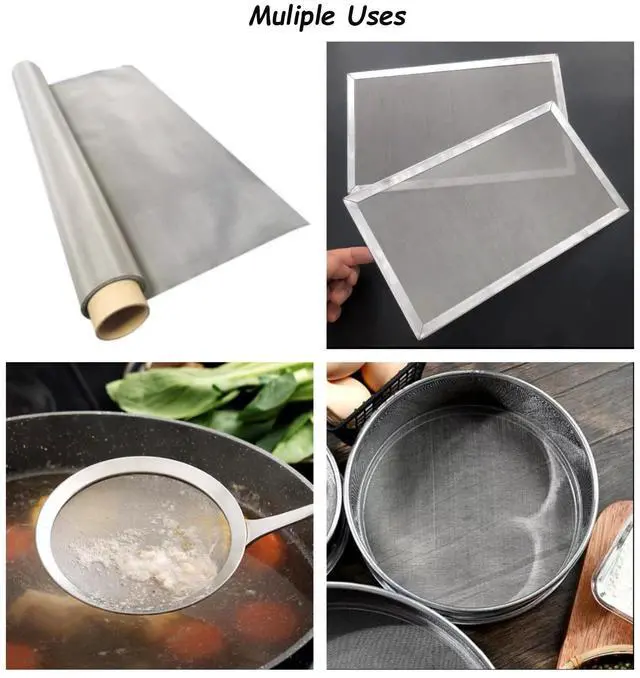 Alt view image 6 of 7 - 304 Stainless Steel Mesh 150Mesh, 15.7"x47.2"(40x120cm) Metal Mesh Screen, Woven Fine Wire Mesh Easy to Cut for Filter Mesh, Filtration Cloth and DIY Project