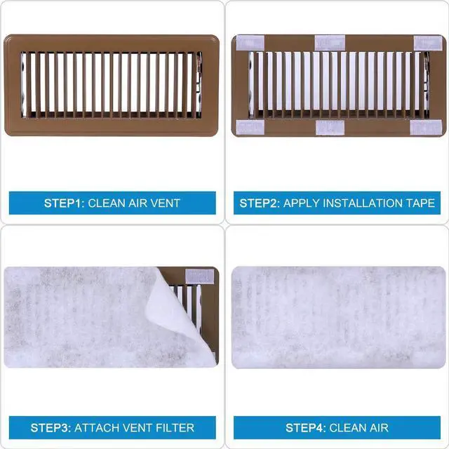 Alt view image 6 of 6 - Complete Air Vent Filters Kit- 98 x 18'' Electrostatic Media With 157" of Installation Tape 36+ Filters per Roll for HVAC, AC & Heating Intake Registers & Grilles