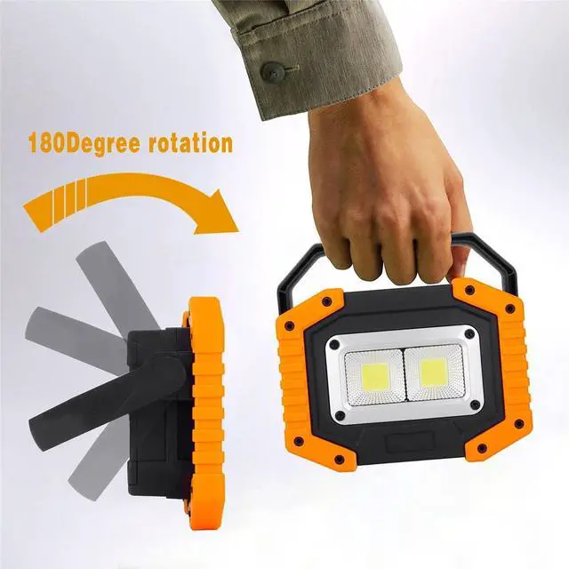 Alt view image 4 of 7 - LED Work Light Rechargeable, 30W 1500LM Battery Powered Portable Flood Lights with Magnetic Base, 4200mAh Battery for Camping Outdoor Car Repairs Job Site Lighting 2 Pack