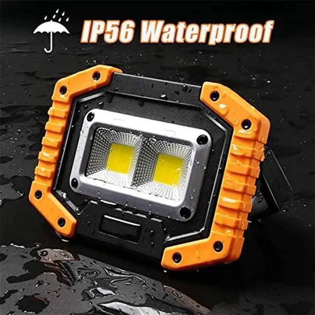 Alt view image 7 of 7 - LED Work Light Rechargeable, 30W 1500LM Battery Powered Portable Flood Lights with Magnetic Base, 4200mAh Battery for Camping Outdoor Car Repairs Job Site Lighting 2 Pack