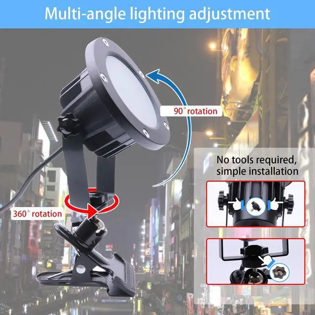 Alt view image 3 of 6 - Clip Floodlight 30W LED Work Light IP65 Waterproof 300W Equivalent 11.5ft 3.5m Cord with Plug Lights for Workshop Garage, Construction Site Applicable to Various environments (30W Daylight White)