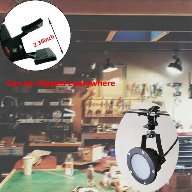 Alt view image 4 of 6 - Clip Floodlight 30W LED Work Light IP65 Waterproof 300W Equivalent 11.5ft 3.5m Cord with Plug Lights for Workshop Garage, Construction Site Applicable to Various environments (30W Daylight White)