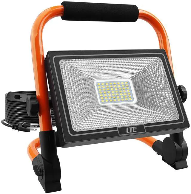 Main image of 50W LED Work Light, 4300LM 500W Equivalent Portable Light IP66 Waterproof Outdoor Flood Lights 16.4FT Cable with Plug Switch, 5000K Daylight, Adjustable Job Site Lighting for Garage Workshop