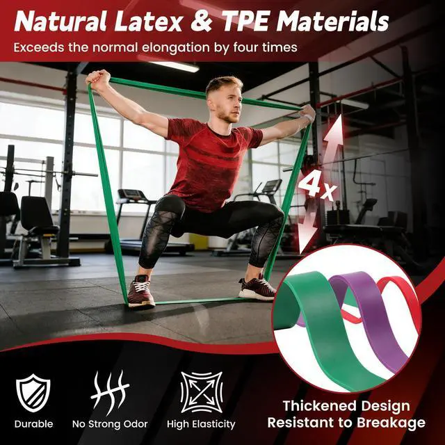 Alt view image 3 of 7 - Pull Up Assistance Bands, 5 Levels Resistance Bands for Working Out, Exercise Bands Resistance for Men & Women, Pull Up Bands for Body Training, Muscle Building, Physical Therapy, Home & Gym Fitness