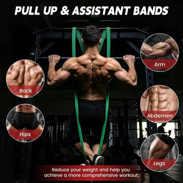Alt view image 6 of 7 - Pull Up Assistance Bands, 5 Levels Resistance Bands for Working Out, Exercise Bands Resistance for Men & Women, Pull Up Bands for Body Training, Muscle Building, Physical Therapy, Home & Gym Fitness