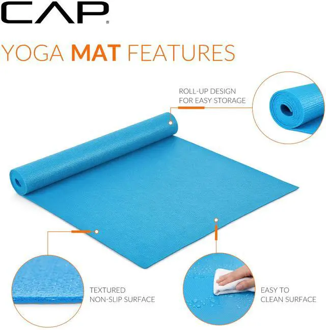 Alt view image 3 of 7 - Barbell HHY-CF004B Fitness Yoga Mat, Blue, Original version